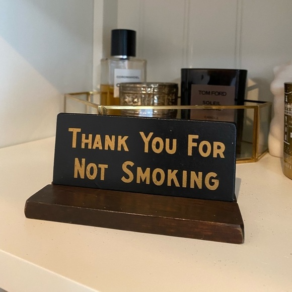 𝅺thank you for not smoking vintage wooden desk sign - Picture 5 of 5
